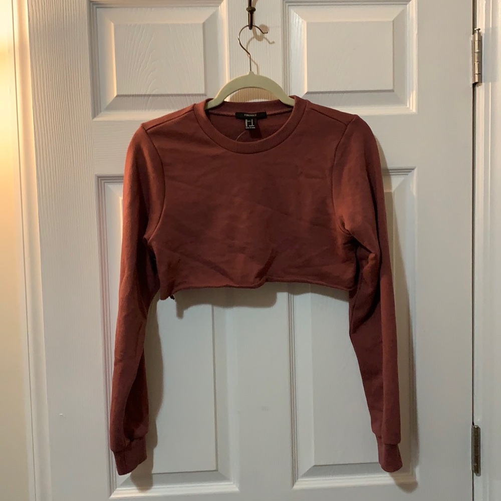 F21 Cropped sweatshirt - Berry color